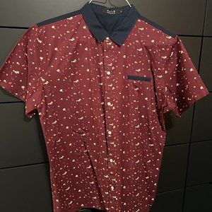 Men's SSLR Short Sleeve Button Down Red Shirt